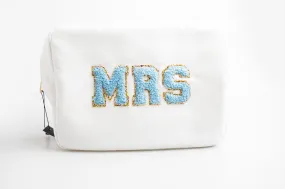 White Extra Large Nylon Pouch with M-R-S patches