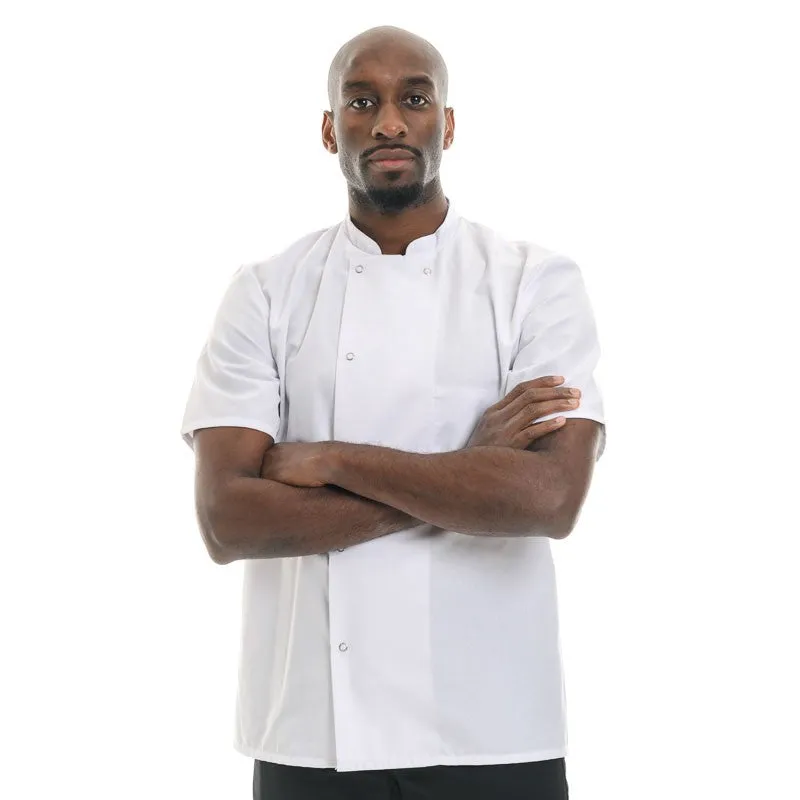 White Short Sleeve Chef Coat INOX- ROBUR