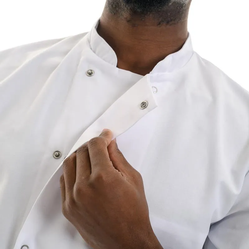 White Short Sleeve Chef Coat INOX- ROBUR