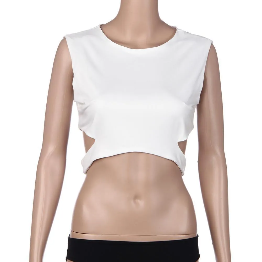 White Tank Tops Sexy Women Crop Top