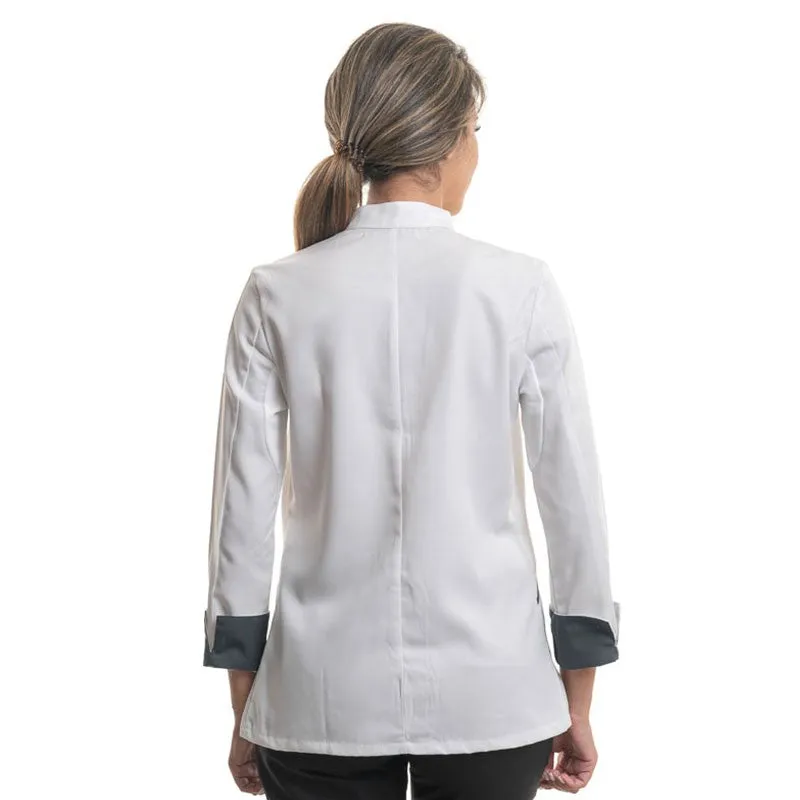 Women's Long sleeve White Kitchen Coat ESCALE - ROBUR