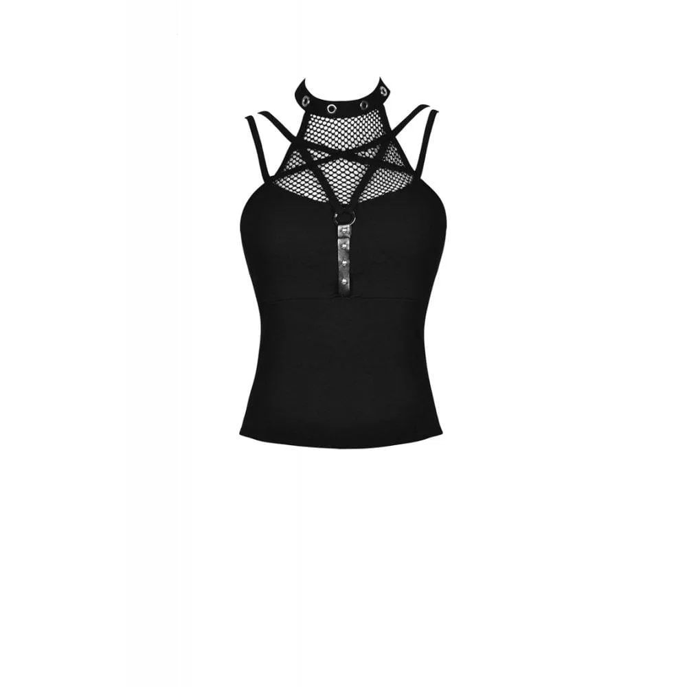 Women's Punk Star Net Splicing Tank Tops