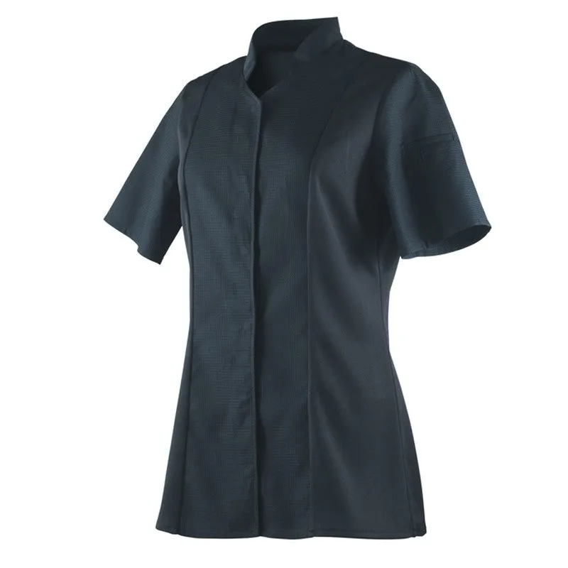 Women's Short Sleeves Black Kitchen Coat Abella - ROBUR